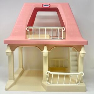 Vintage 1990 Little Tikes Grandmas Cottage Dollhouse Pink Roof No Accessories